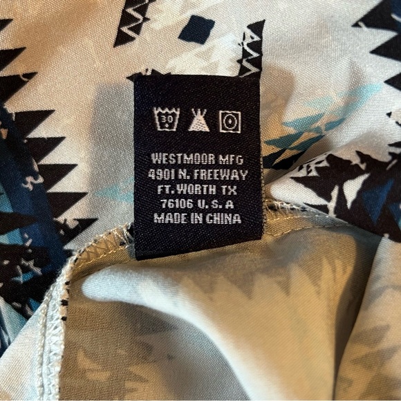 Panhandle Performance Aztec Print Western Short Sleeve Button Shirt Men’s Sz XXL - Picture 6 of 10